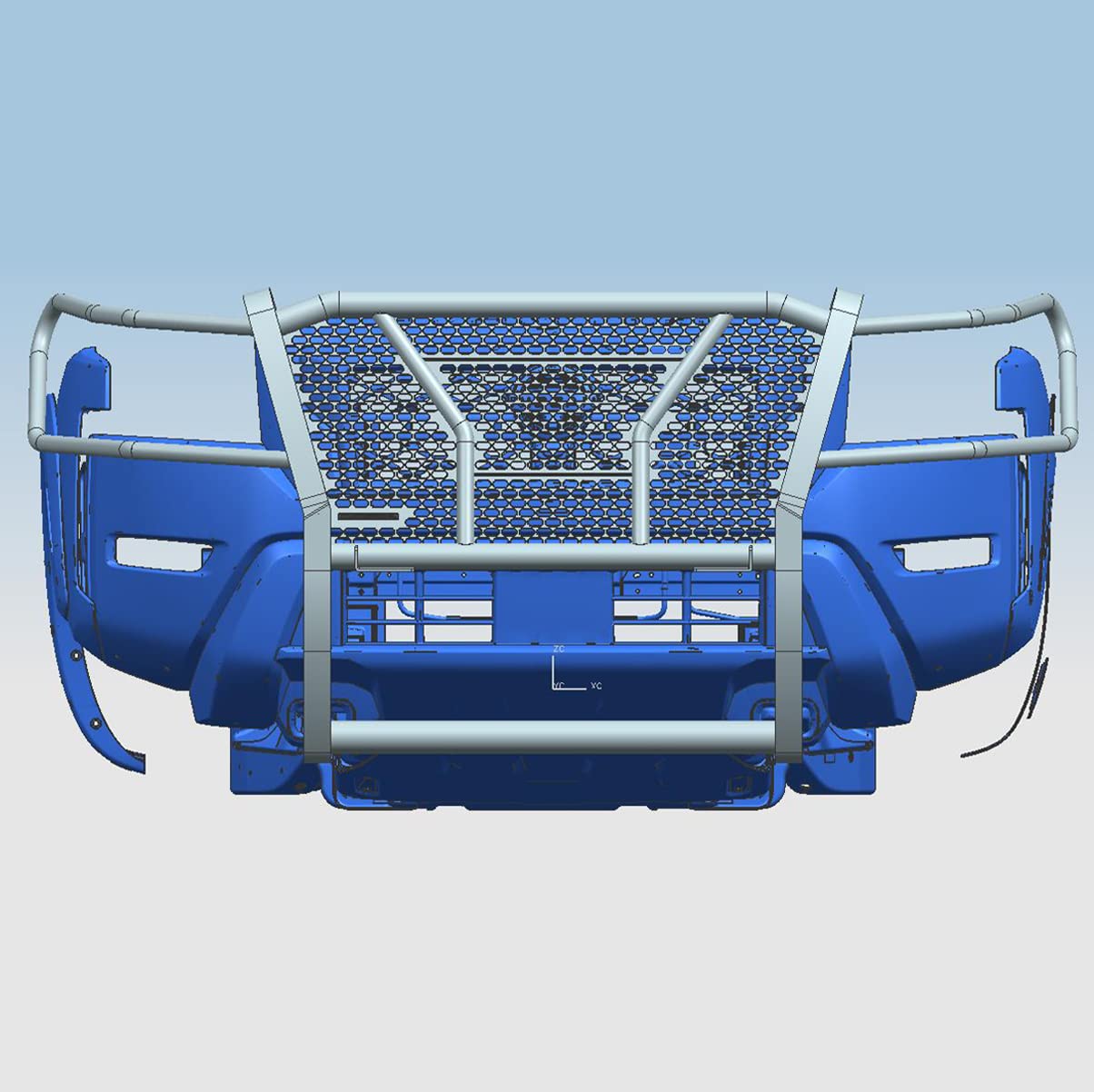 Rugged Black Horse Heavy Duty Grille Brush Bumper Guard Modular Compatible with 2022-2024 Nissan Frontier-RU-NIFR22-B