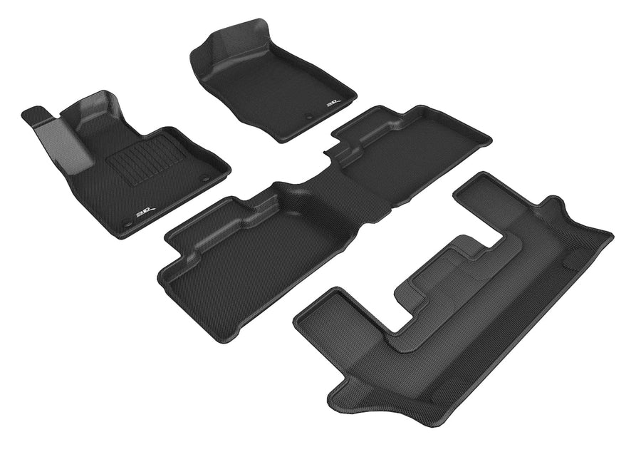 Kagu Floor Mat 3D MAXpider Custom Fit (Black) Compatible with Ford Explorer 2020-2026 (w/Bucket 2nd Row) - Full Set