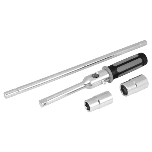 W8 Performance Tool Collapsible Lug Wrench - Heavy Duty Heat Treated Steel, Compact Storage, Double Ended Sockets, Nylon Pouch Included, 1/2-Inch Drive