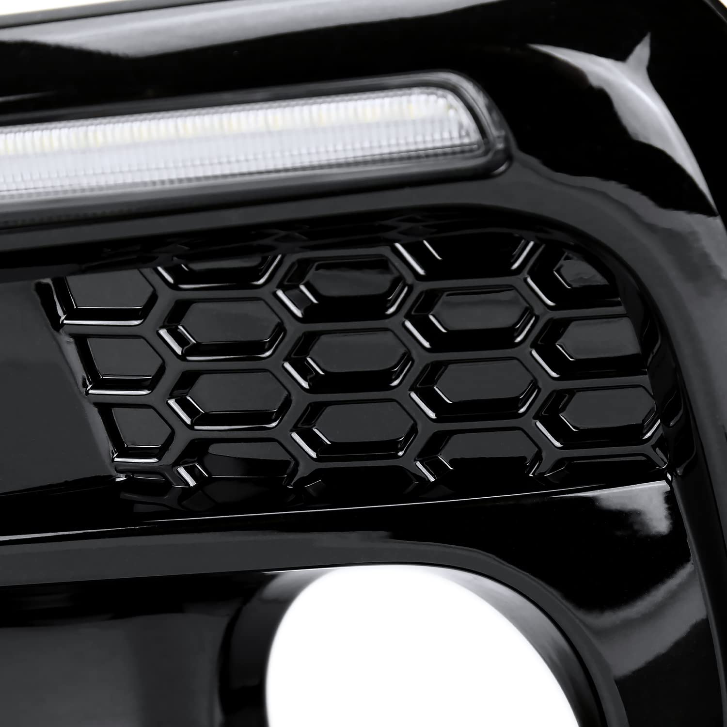 Switchback LED DRL Sequential Fog Lights Bezel Spec-D Tuning Compatible with 2018-2021 Subaru WRX STI