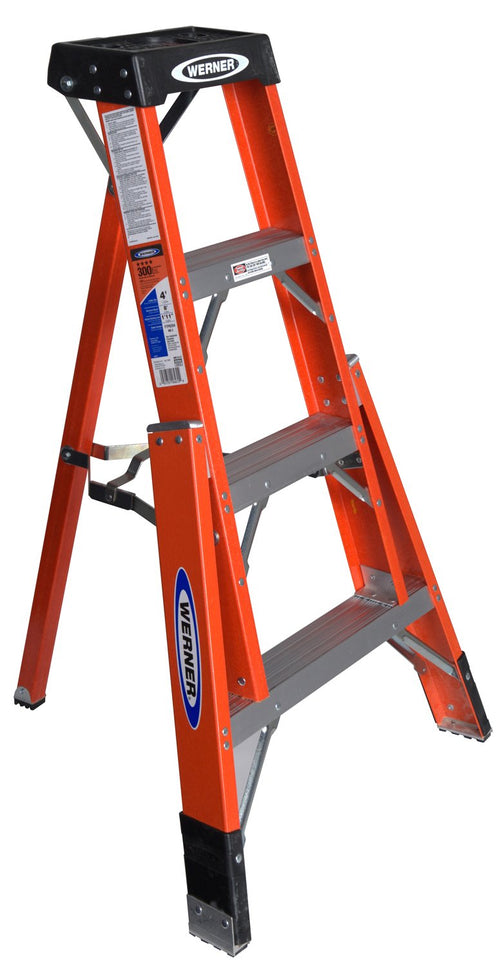 FTP6204 Werner 300-Pound Duty Rating Fiberglass Tripod Ladder, 4-Foot