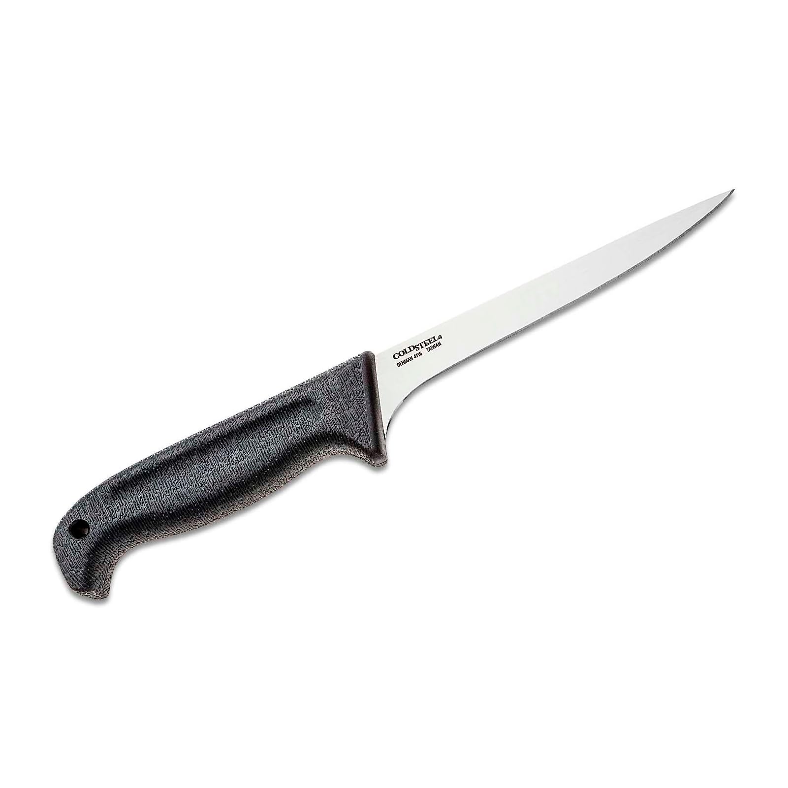 Cold Steel 6" German Filet 4116 Stainless Steel Fixed Blade Straight Narrow Back Full-Tang Game & Fish Processing Cutting Filleting Boning Knife with Ergonomic Kray-Ex Handle