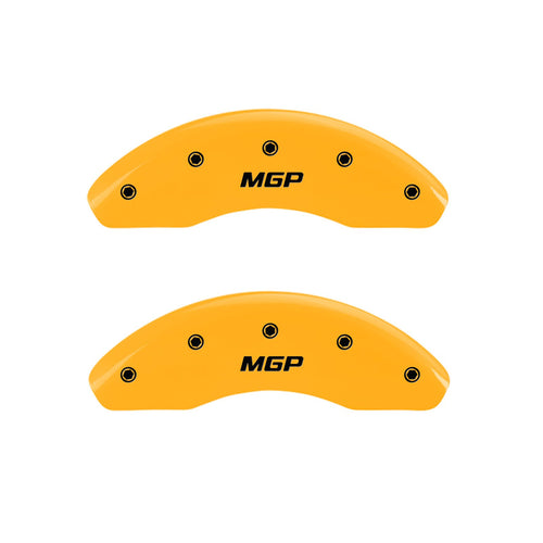 Caliper Covers MGP 54010SMGP Yellow (Set of 4, Engraved Front and Rear: MGP, Yellow powder coat finish, black characters)