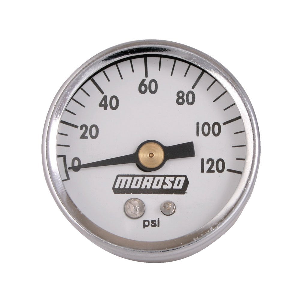 OIL PRES GAUGE Moroso, 1.5 IN DIA, 0-120 LB, regular