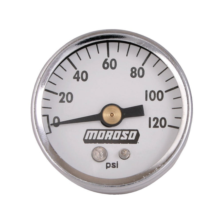 OIL PRES GAUGE Moroso, 1.5 IN DIA, 0-120 LB, regular