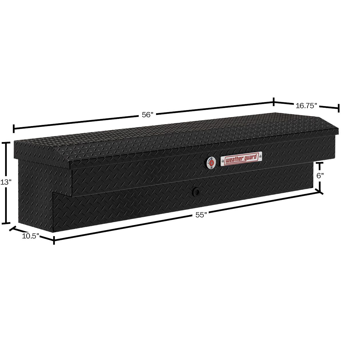 Weather Guard 56in Model 174-5-04 Lo-Side Box, Aluminum, Gloss Black, 4.0 cu ft
