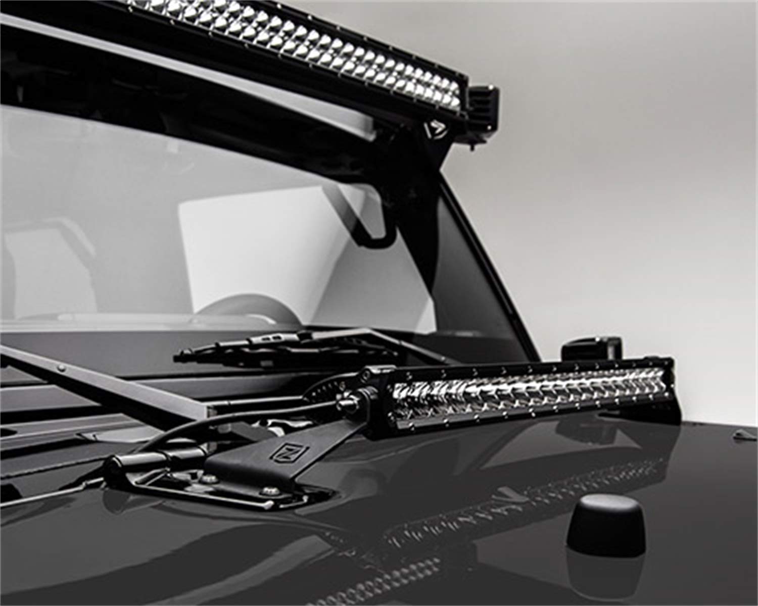 ZROADZ LED Mount Kit Z344811-KIT (JEEP Wrangler Hood Hinge Top), Black