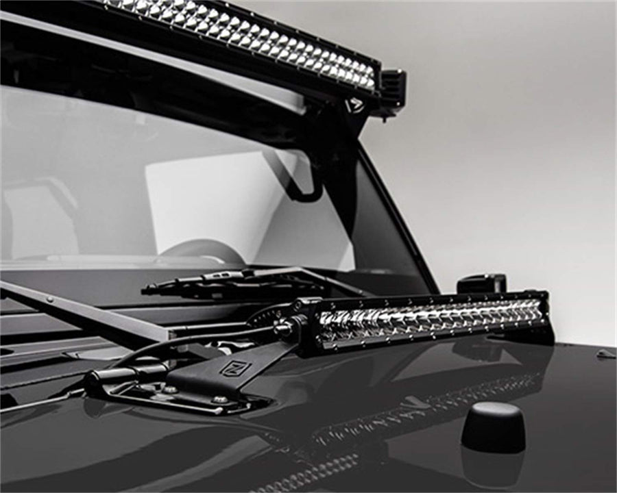 ZROADZ LED Mount Kit Z344811-KIT (JEEP Wrangler Hood Hinge Top), Black