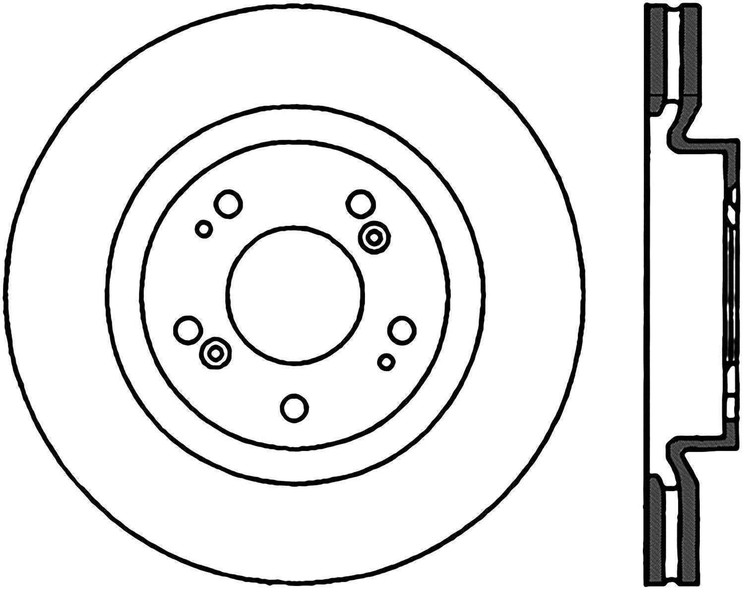 Centric 120.46068 Premium Automotive Replacement Front Brake Rotor Fits Select 2006-2012 Mitsubishi Eclipse, Galant