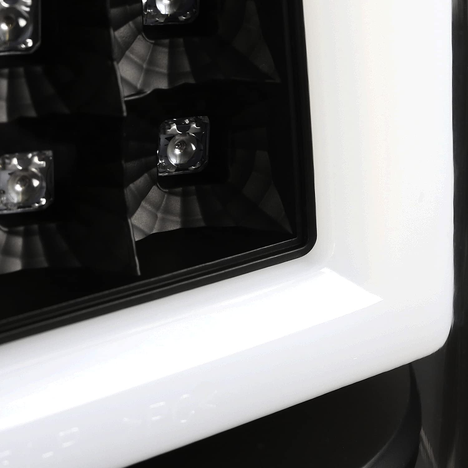 Black LED Bar Tail Lights SPEC-D TUNING Compatible with 2003-2006 Chevy Silverado 1500/1500HD/2500/2500HD, 2004-2006 Chevy Silverado 3500, Left + Right Pair Assembly