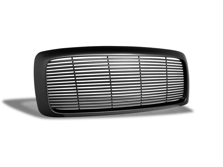 Horizontal Armordillo USA Front Hood Grille - Matte Black Fits 2002-2005 Dodge Ram 1500