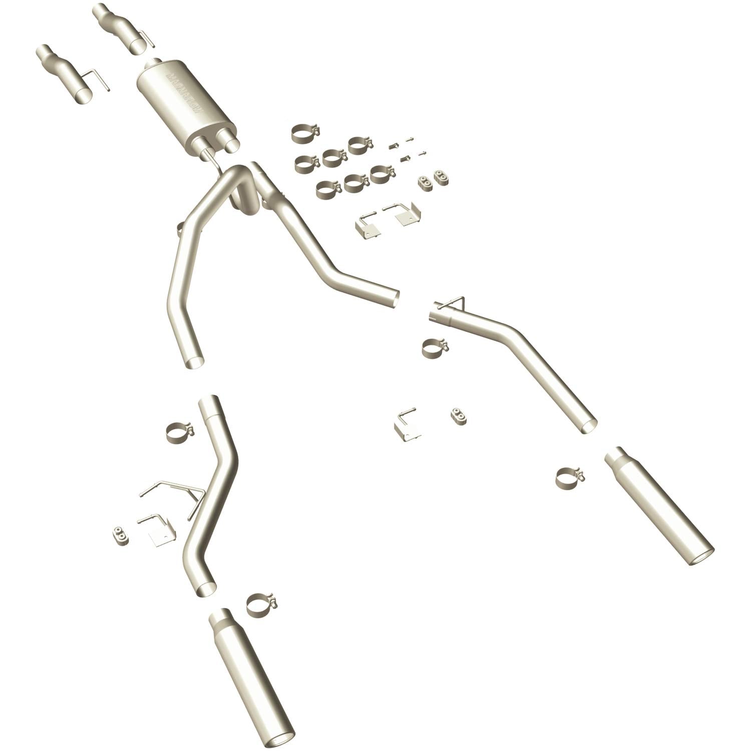 Large MagnaFlow Stainless Steel Performance Exhaust System Kit 15460