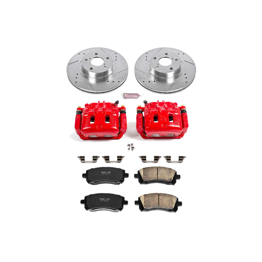 Power Stop Z23 Sport KC1120 1-Click Brake Kit with Powder Coated Calipers (Brake Pads, Drilled/Slotted Rotors) For Subaru Forester, Subaru Impreza, Subaru Legacy, Subaru Out [Model Specific]