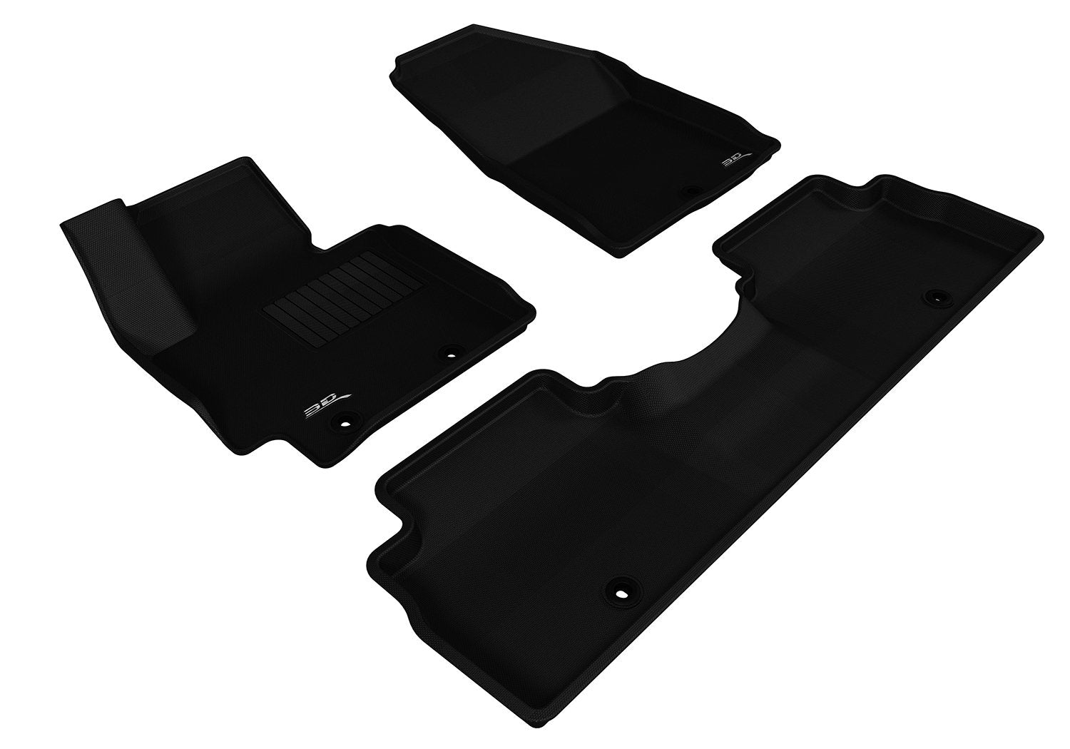 Kagu Floor Mat (Black) 3D MAXpider Custom Fit Compatible with KIA Soul 2014-2019 - Full Set