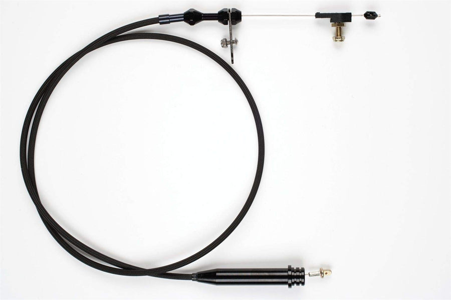 Kickdown Cable Kit Lokar XKD-2350HT with Black Stainless Steel Housing and Black Aluminum Fittings for GM TH-350 Transmission