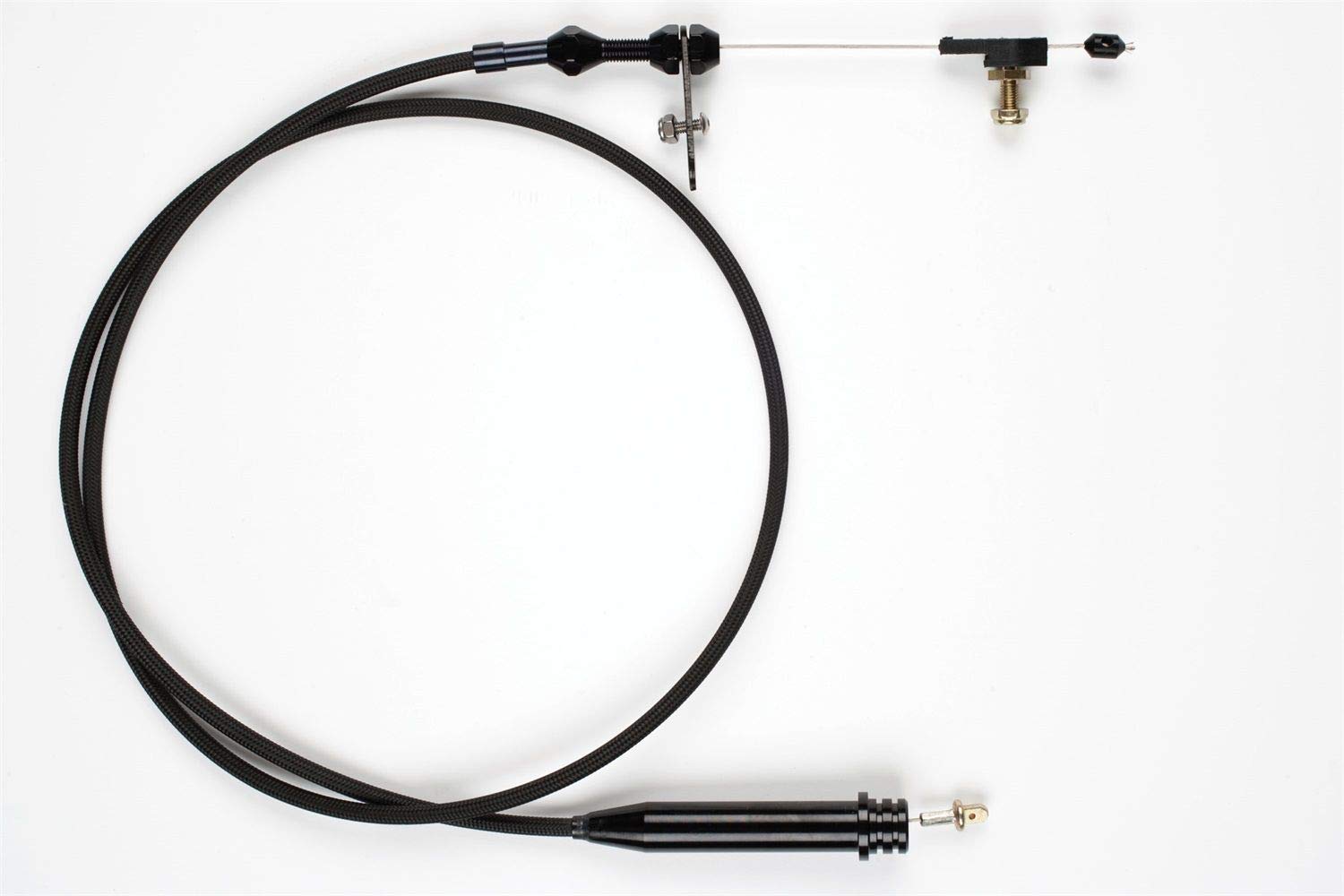 Kickdown Cable Kit Lokar XKD-2350HT with Black Stainless Steel Housing and Black Aluminum Fittings for GM TH-350 Transmission