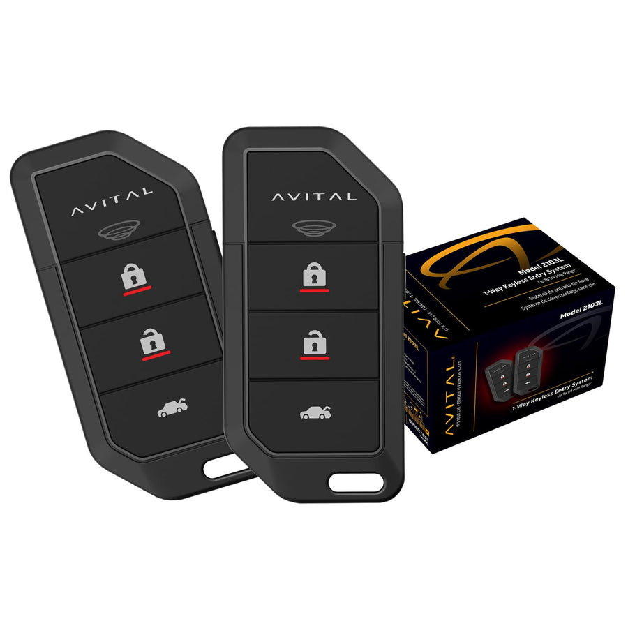 Automotive Keyless Entry System Avital 2103L with Two 4-Button Remotes