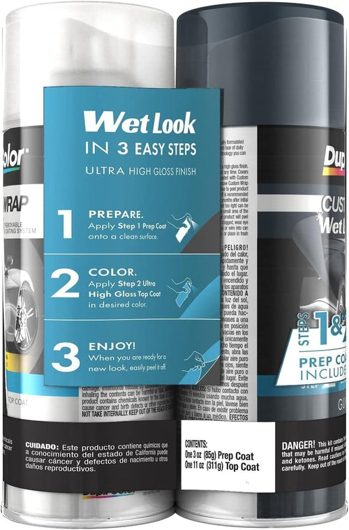 Custom Wrap Dupli-Color ECWRC8850 Wet Look Removable Automotive Paint - Gunmetal Spray Paint - 11 oz. Aerosol Can