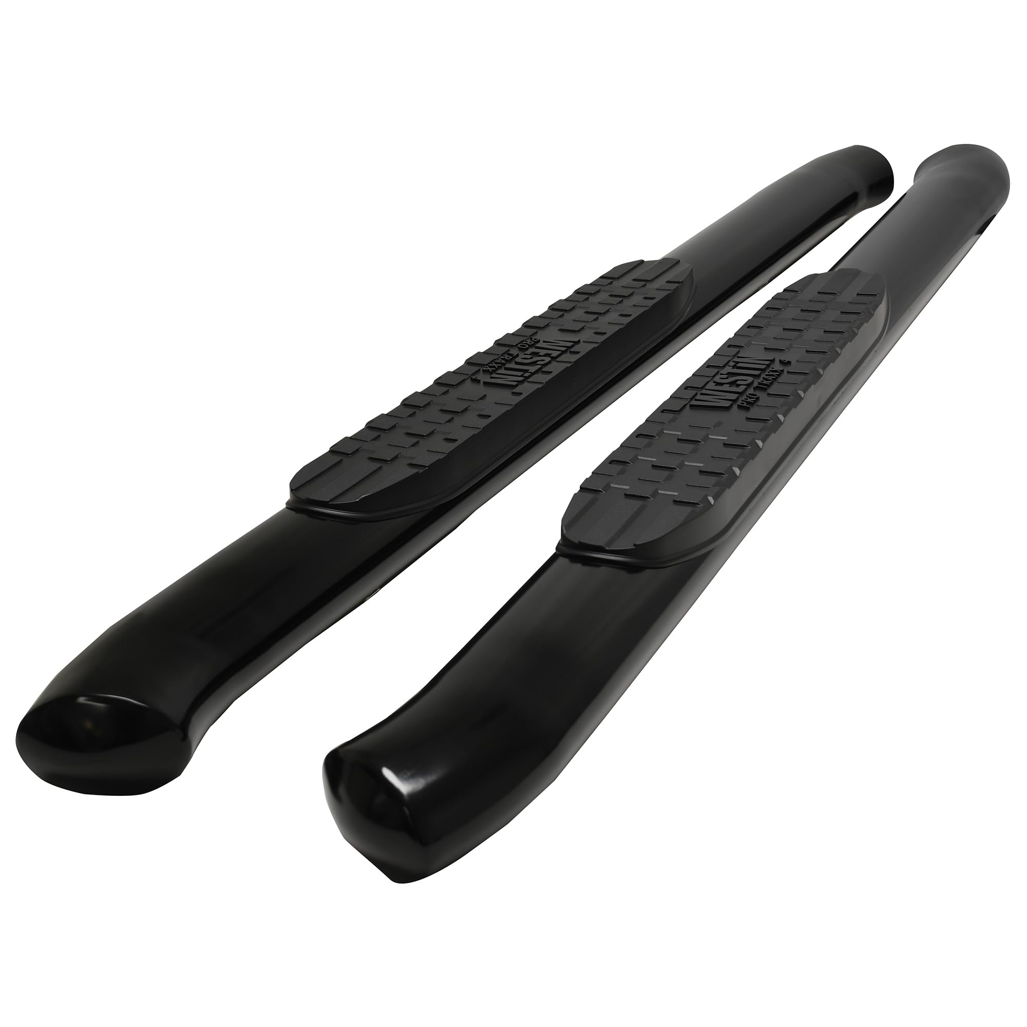 4in PRO TRAXX Oval Nerf Step Bars Black