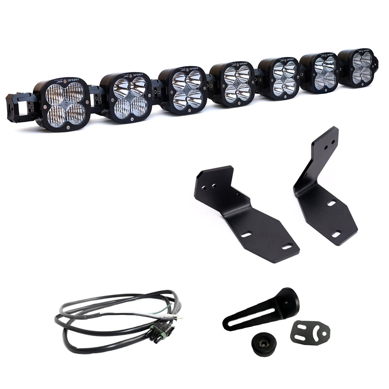 Baja Designs 7 Linkable XL LED Bumper Light Kit for Ford Super Duty Truck 23-On with Upfitter Harness