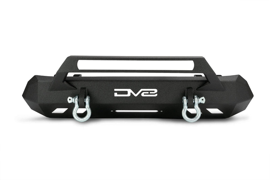 FBTT1-05 DV8 Offroad | Front Bumper fits 2016-2021 Toyota Tacoma | Center Inlay Only | Winch Mount Included | Bull Bar | Strategic Airflow Cutouts | Welded Light Tabs, Black