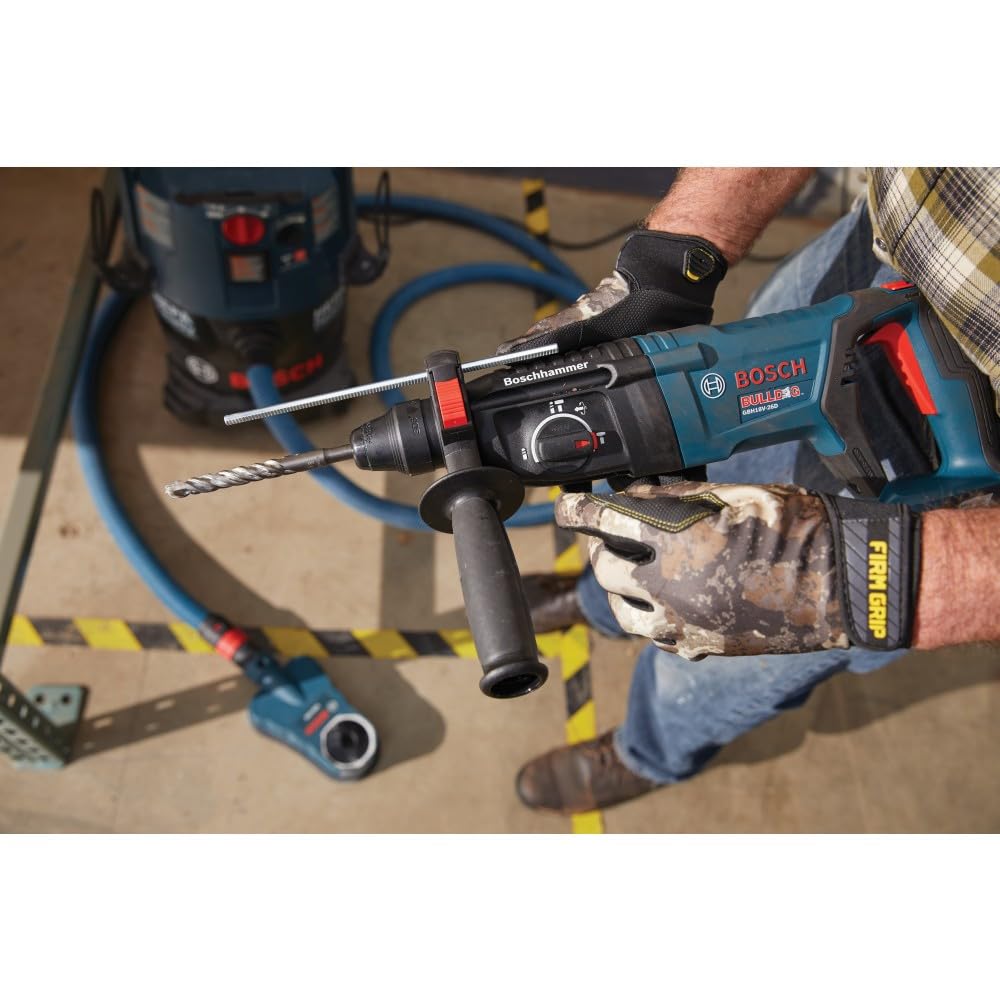Bosch 18V GBH18V-26DK25 Brushless SDS-plus® Bulldog™ 1 In. Rotary Hammer Kit with (2) CORE18V 4 Ah Advanced Power Batteries