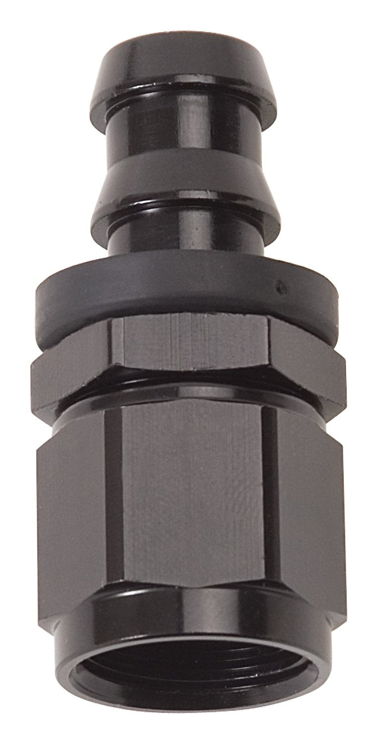 Edelbrock 624023 Russell Twist-Lok Black 8-AN Straight Hose End, Black, 1 Count (Pack of 1)