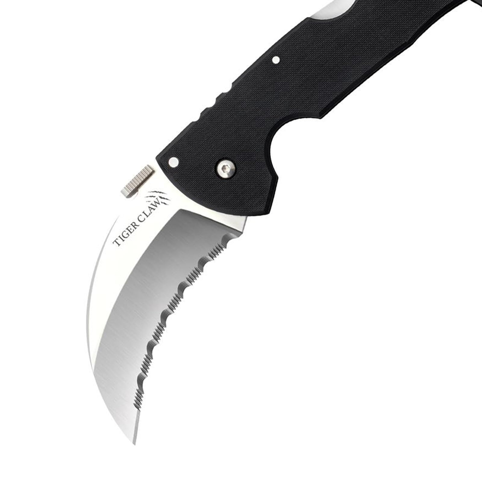 Cold Steel 3" Tiger Claw S35VN Razor-Sharp Serrated Blade 6" Easy-to-Grip G-10 Handle EDC Tactical Folding Knife with Tri-Ad Lock