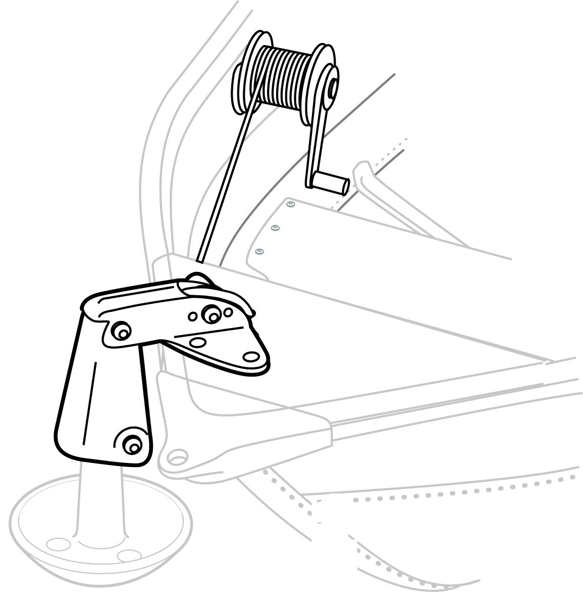 Attwood Anchor Lift System 13710-4, Lifts and Drops Anchor, Heavy-Gauge Steel, Self-Lubricating Nylon Wheels