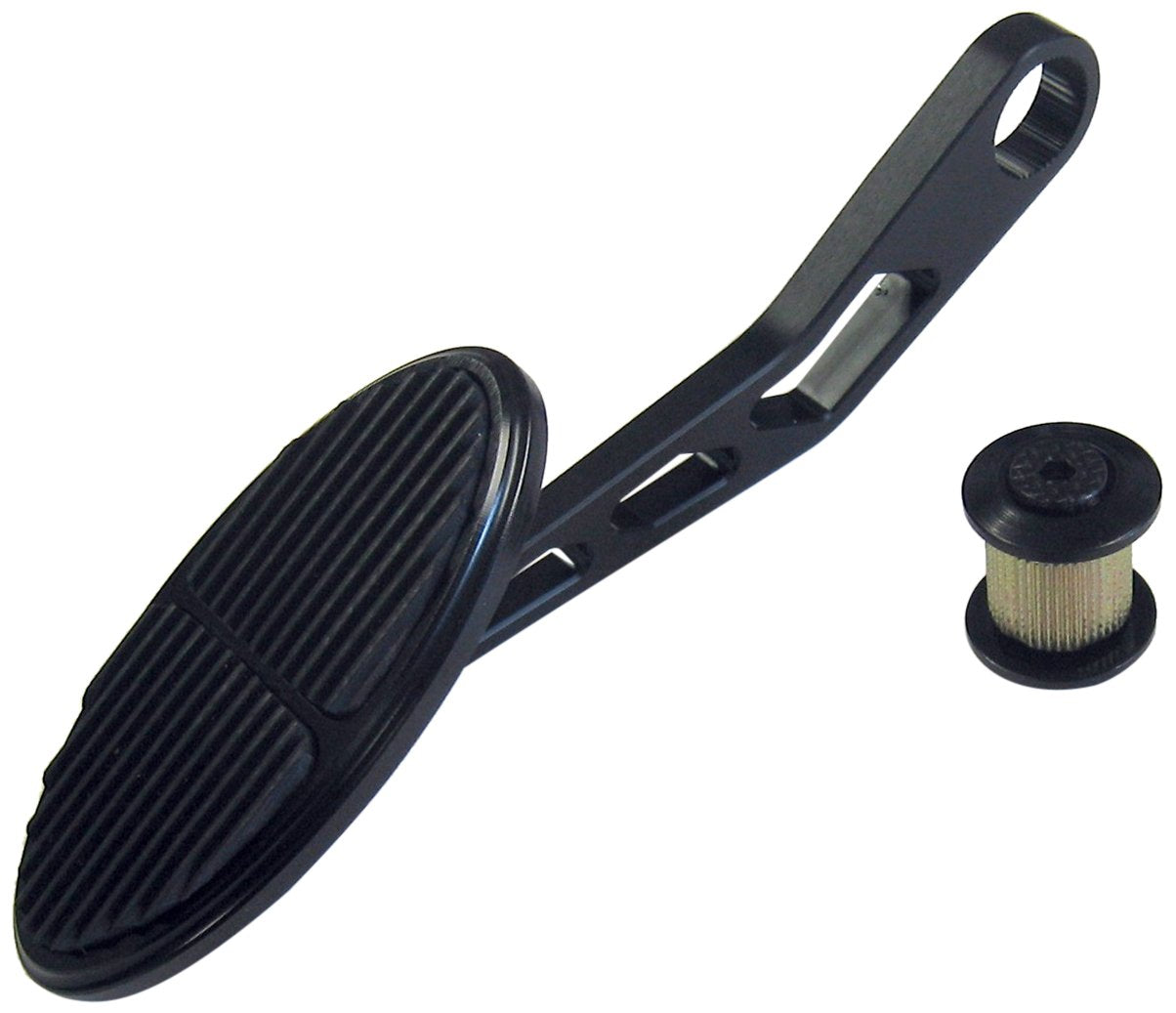 Black Oval Spring Loaded Lokar XDBW-6104 Throttle Pedal Arm with Rubber Drive-By-Wire