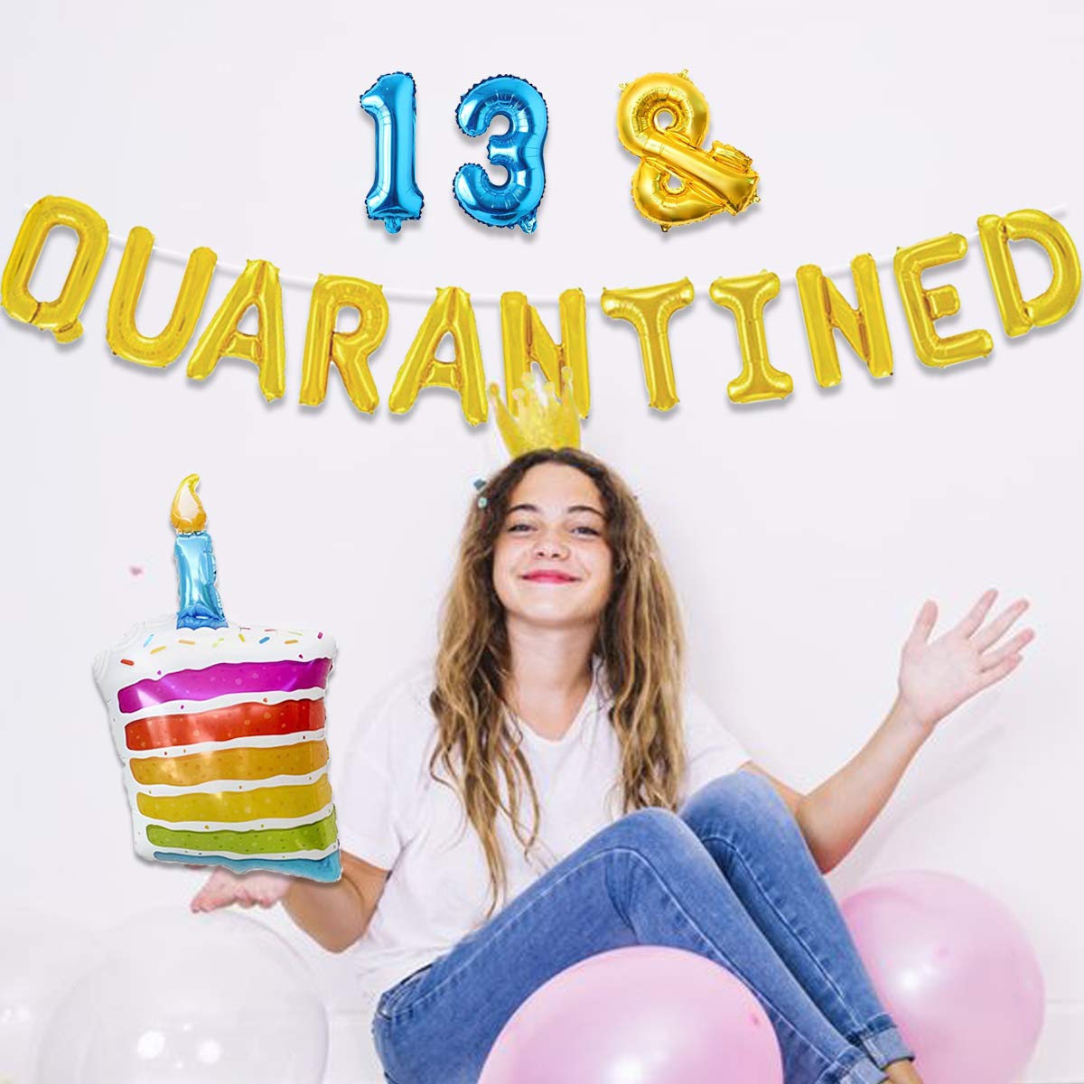 Quarantine Birthday Decorations 13th Officially a Quaranteen Decorations for Boys Girls Birthday Party Supplies