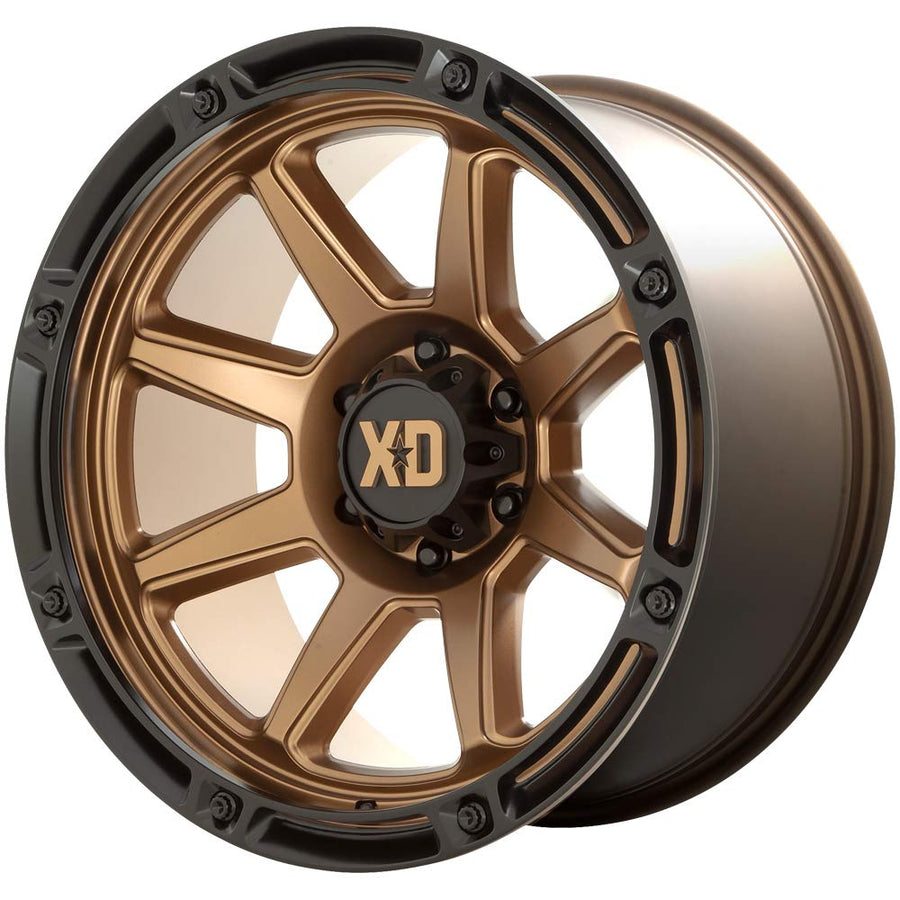XD Wheels Matte Bronze Xd863 Wheel with Black Lip Alloy Steel (20 x 12. inches /8 x 125 mm, -44 mm Offset)