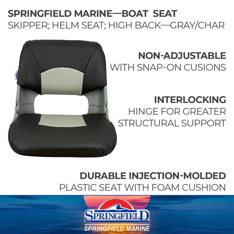 1061017 Springfield Skipper Folding Seat - Gray/Charcoal