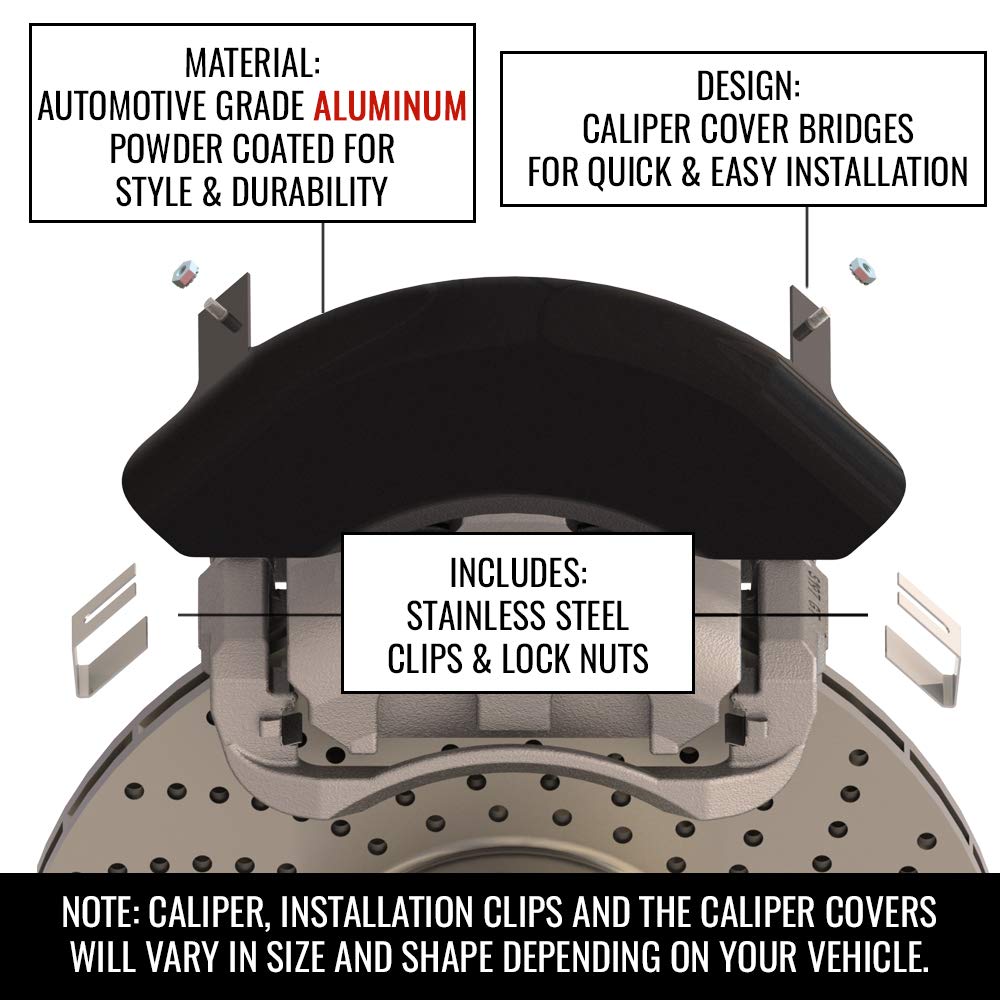 Caliper Covers MGP 35023SMGPBK: Black Powder Coat; MGP Engraved (Set of 4)