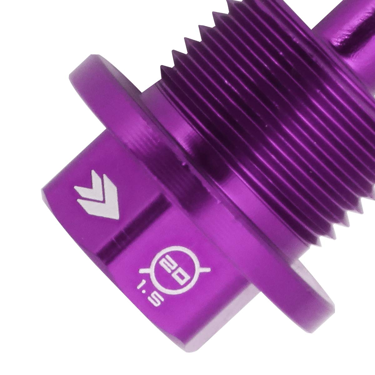 NRG Innovations Magnetic Oil Drain Plug, Engine Oil Drain Nut M20 X 1.5 Thread Size w/Washer, Purple, T-6061 Aluminum w/Stainless Steel Internal Magnet, NRG-NOP-300PP