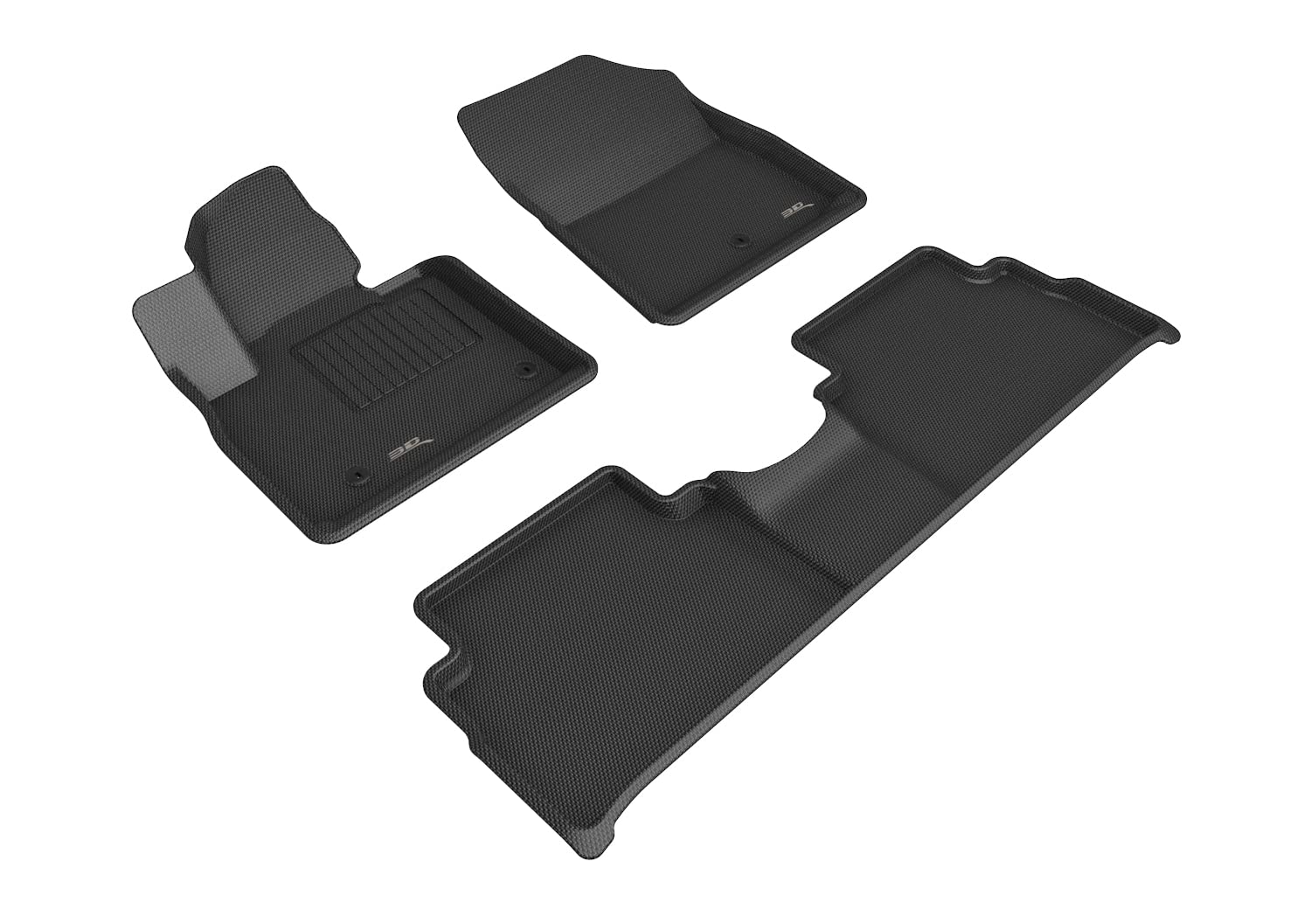 Kagu Floor Mat 3D MAXpider Custom Fit (Black) Compatible with Hyundai Santa Fe Hybrid/Phev 2021-2023 - Full Set