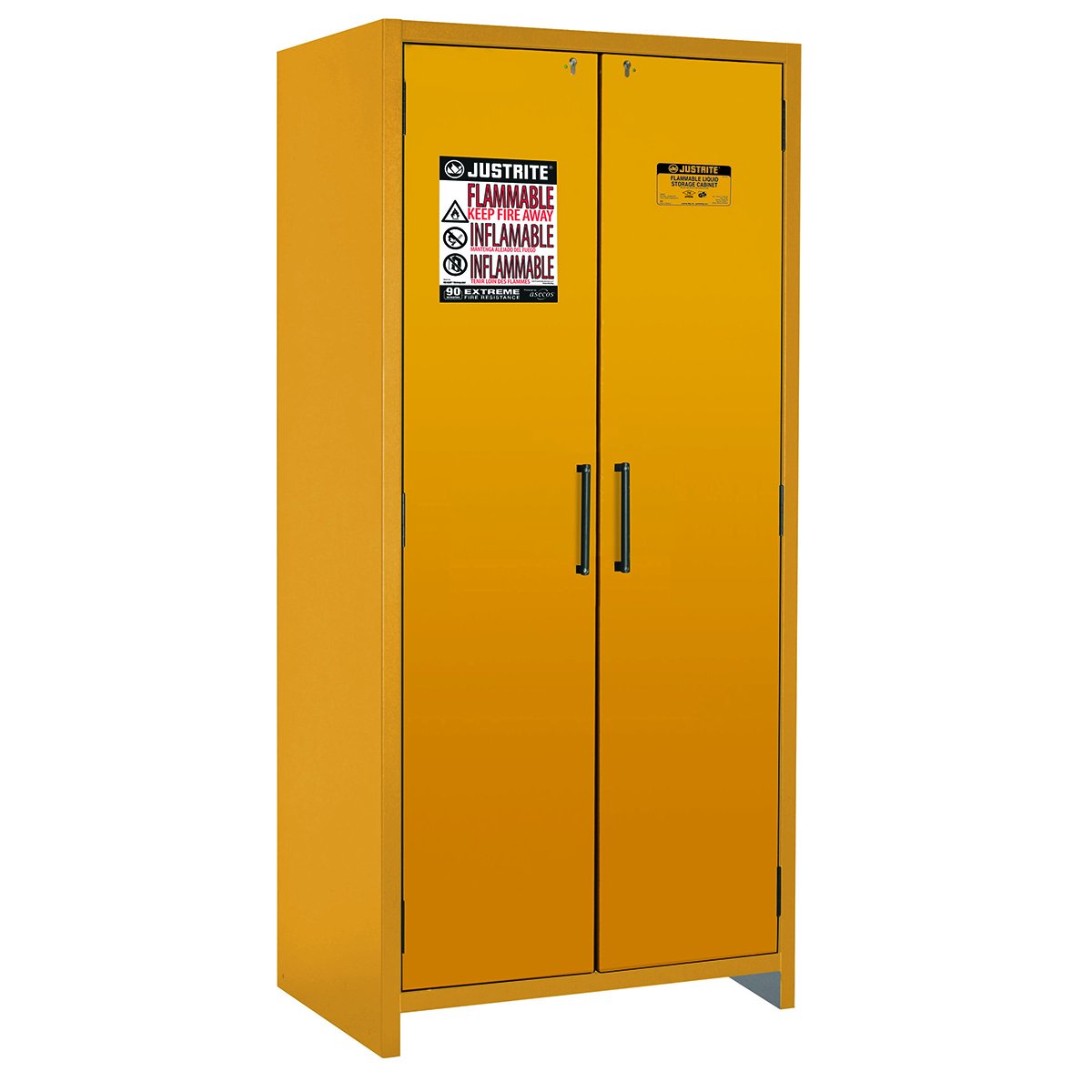 Safety Cabinet Justrite 22605, EN Flammable 90 Min, 30 Gal, Yellow