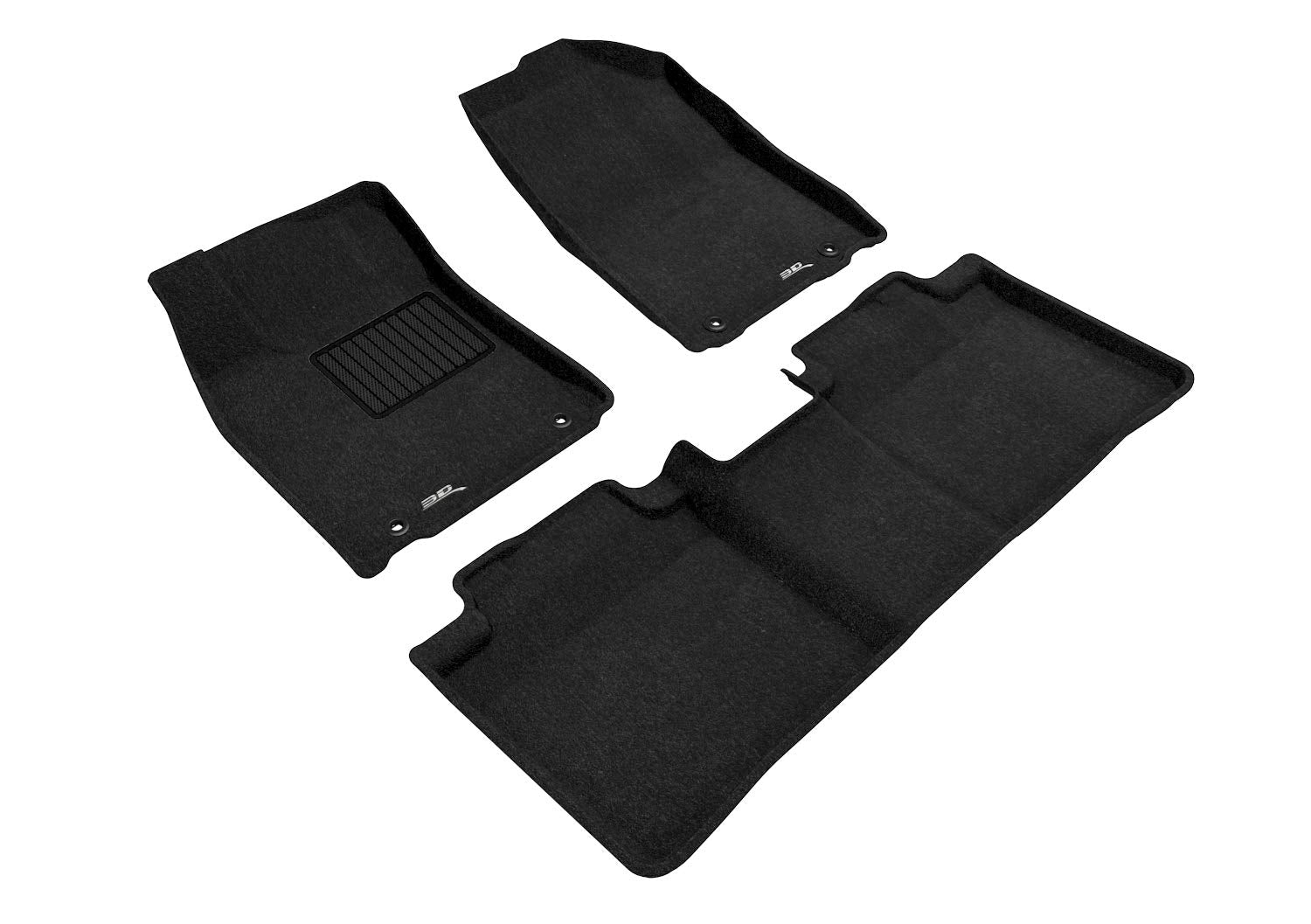 3D MAXpider Elegant Custom Fit Floor Mat (Black) for 2013-2018 Lexus ES/ES Hybrid - 1ST Row 2ND Row