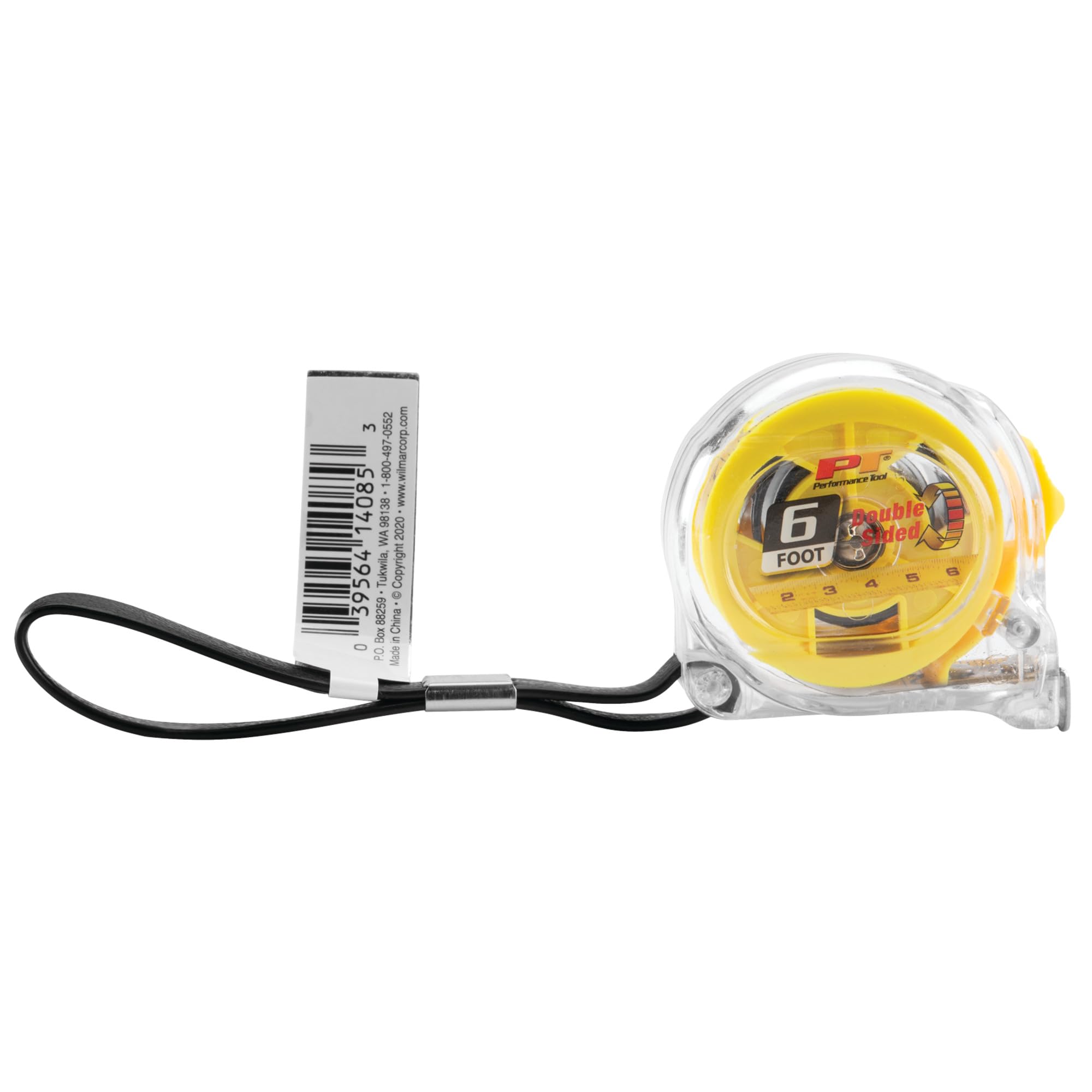 6' Clear Performance Tool Mini Tape Measure, SAE & Metric Measurements Printed on Both Sides