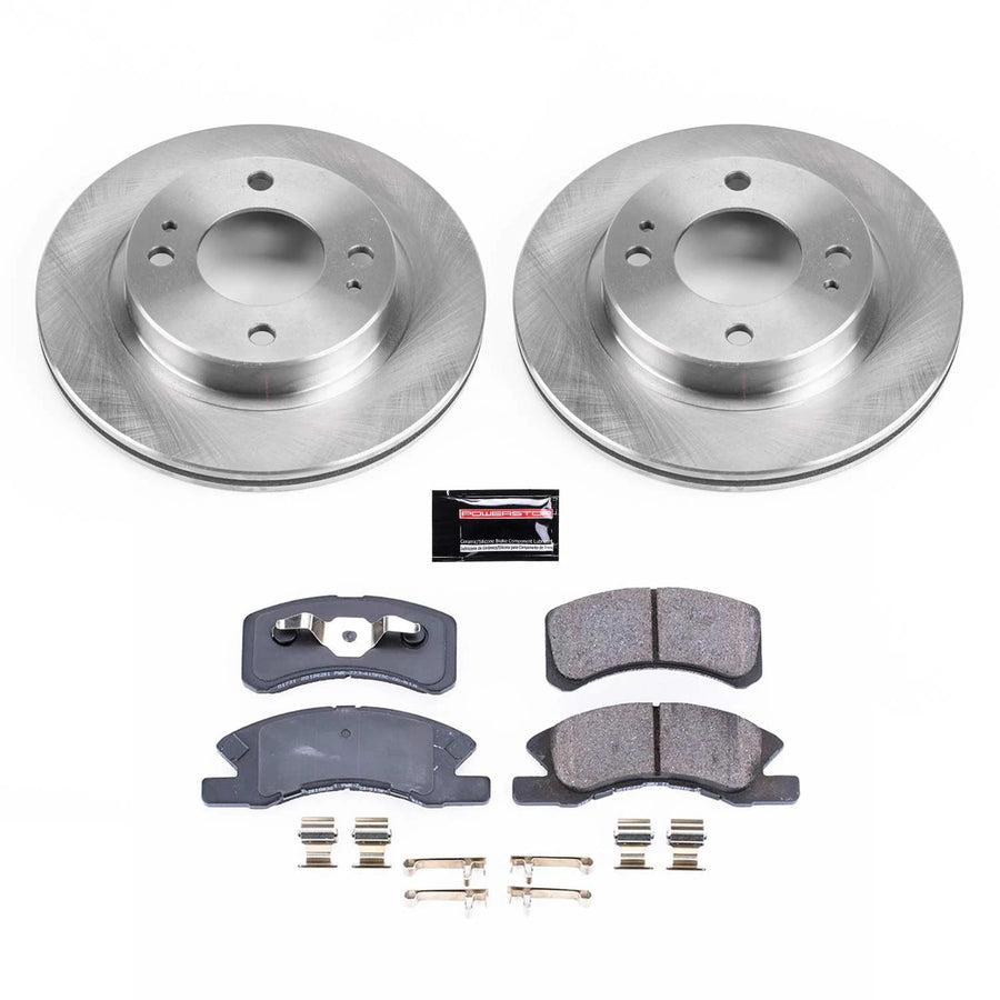 Power Stop Autospecialty KOE7217 Front Replacement Brake Kit-OE Brake Rotors & Ceramic Brake Pads For Mitsubishi Mirage 2014-2015 [Model Specific]