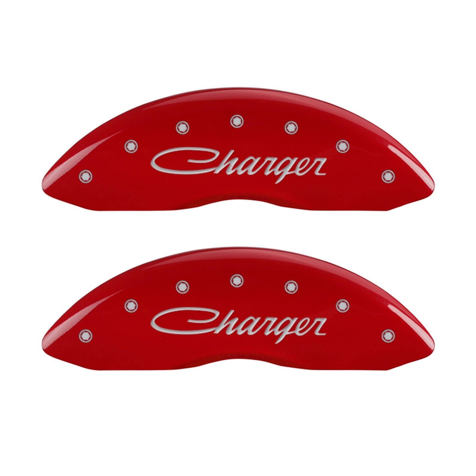 Caliper Covers MGP 12005SCHSRD with Red Powder Coat Finish, (Set of 4)