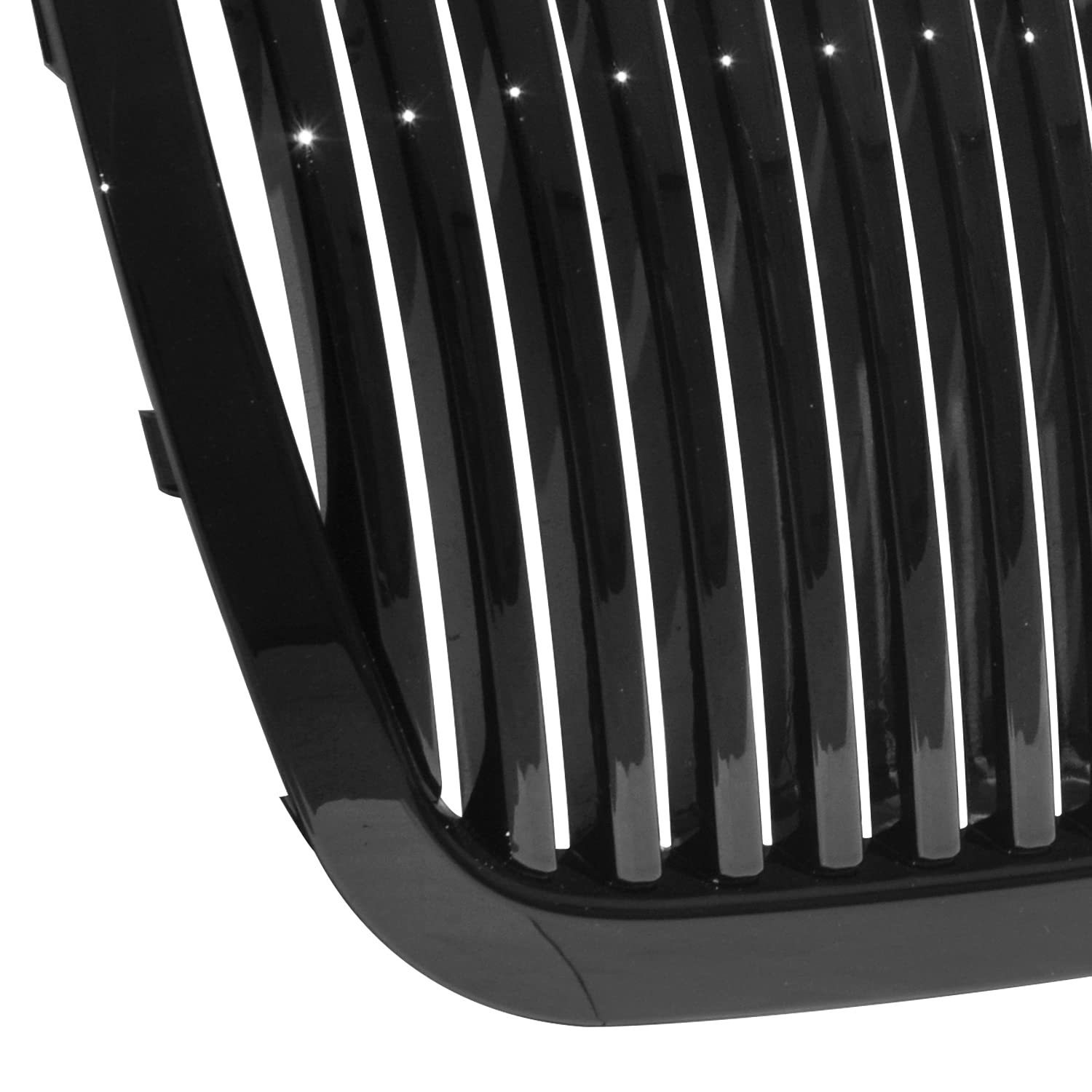 Spec-D Tuning Front Vertical Grill Hood Grille Black Compatible with 2005-2010 Chrysler 300 300C