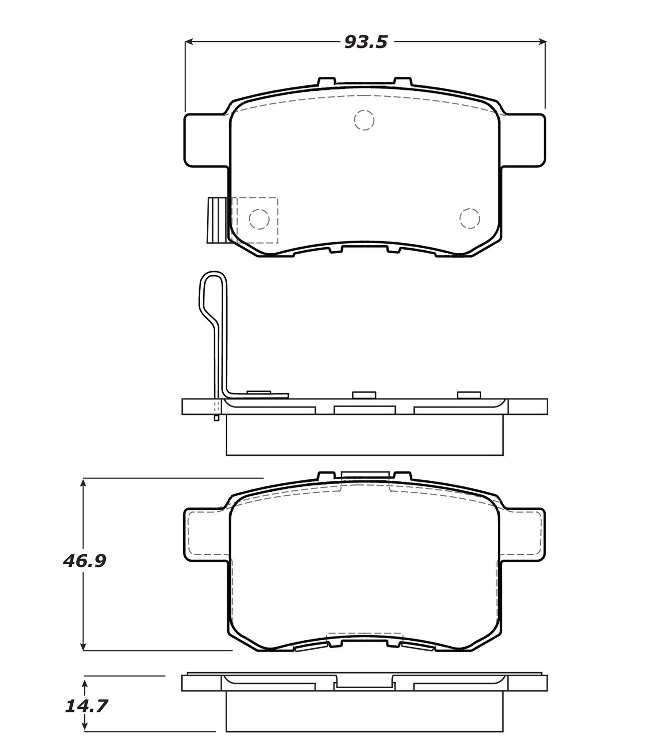 Rear StopTech 308.13360 Brake Pads with Shims and Hardware
