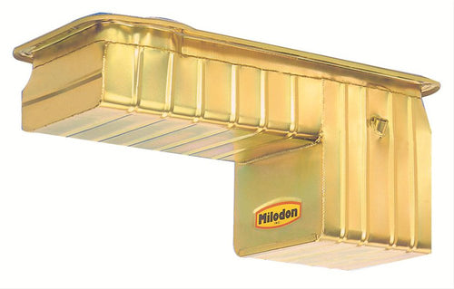 Milodon Off-Road Engine Oil Pan, Rear Sump, 8 qt, 10 in Deep, Steel, Cadmium, Ford FE-Series, Each