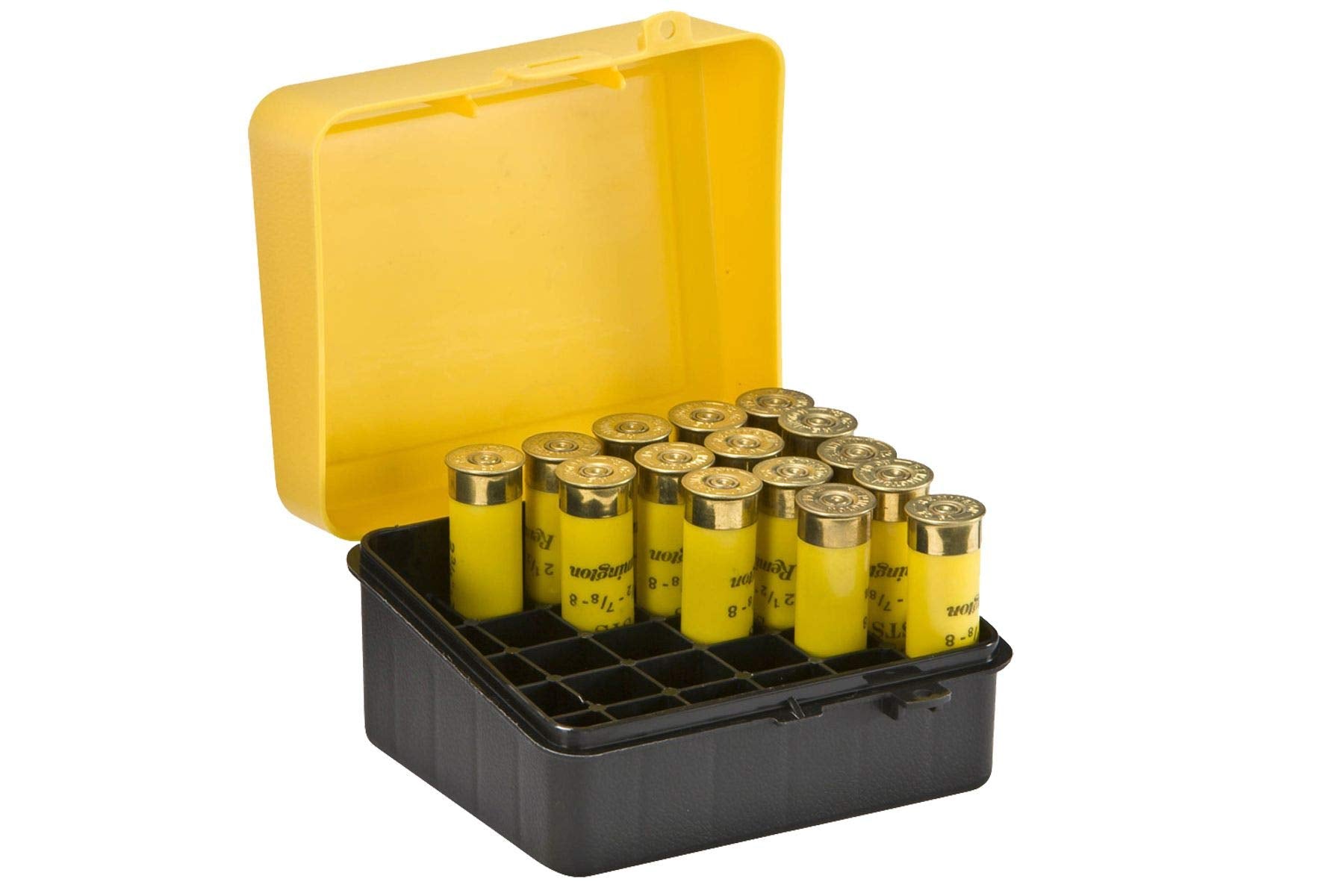 Plano 20 Gauge Shot Shell Box, Black, Plastic Ammo Storage Crate, Shotgun Shell Case Can, Small Ammo Box with Dependable Closures and Deep Individual Slots, Holds Up to 25 Rounds