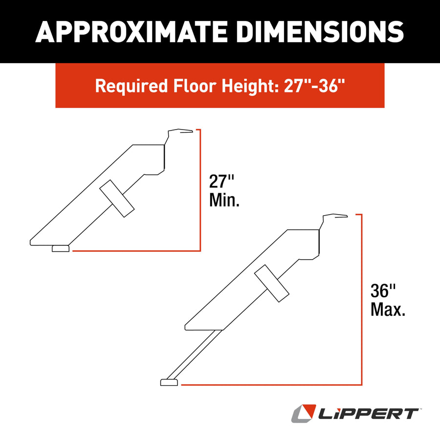 Solid Step Lippert Components - 791572 Triple Step for RV and Travel Trailer Entry Doorway Black 26-inch