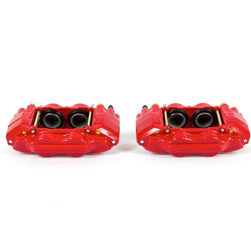 Power Stop Pair of High-Temp Red Powder Coated Front Calipers for Hummer H3 2006-2010, Hummer H3T 2009-2010 [Model Specific]