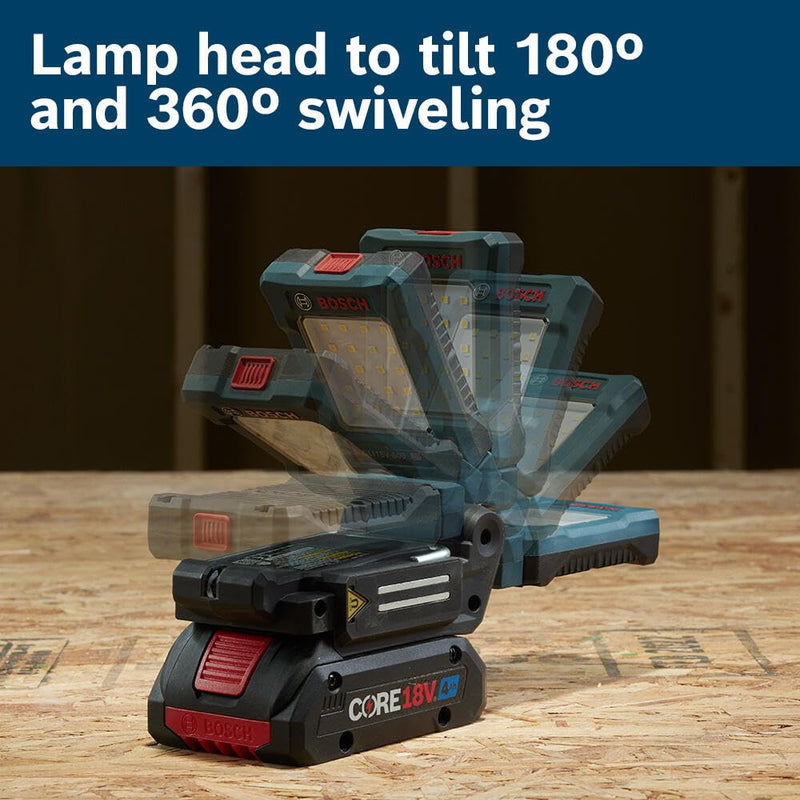 18V BOSCH GLI18V-800N Multidirectional, Portable LED Worklight with Mounting Magnet and Hanging Hook (Bare Tool)