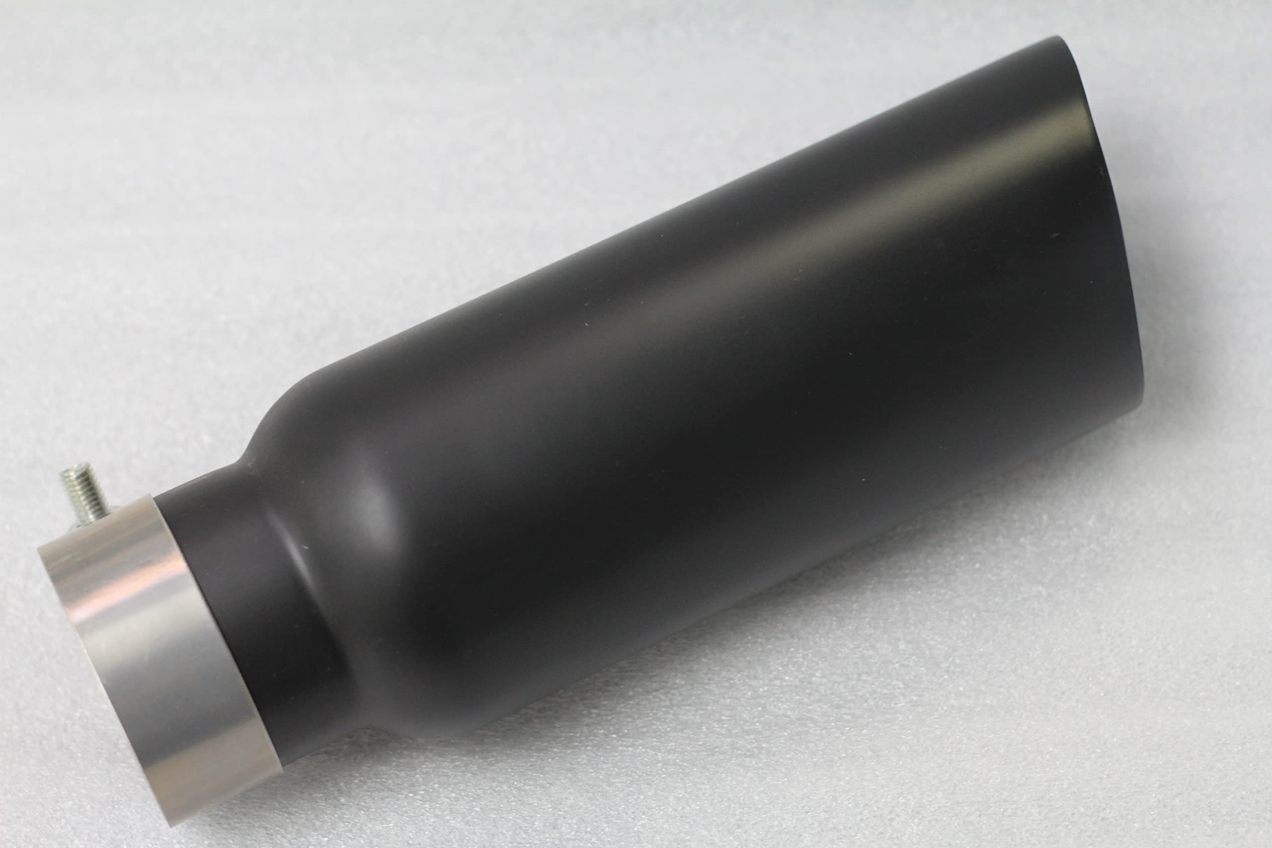 Exhaust Muffler Tip Black Horse, 3" inlet,4" outlet and 12" Length Double Wall Black Compatible with All Cars, Trucks and SUVs-MT-RR03BK