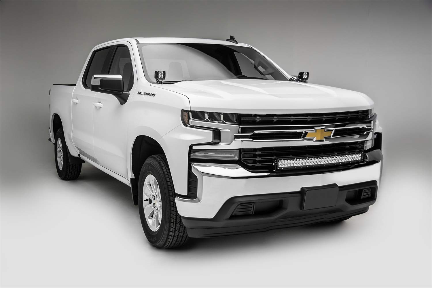 ZROADZ LED Kit Ditch Hood Hinge - Compatible w/ 2019-2022 Chevy Silverado 1500 - Incl. (2) 3 Inch LED Pod Lights - Mild Steel Gloss Black Finish - Bolt-On Easy Installation - PN #Z362181-KIT2
